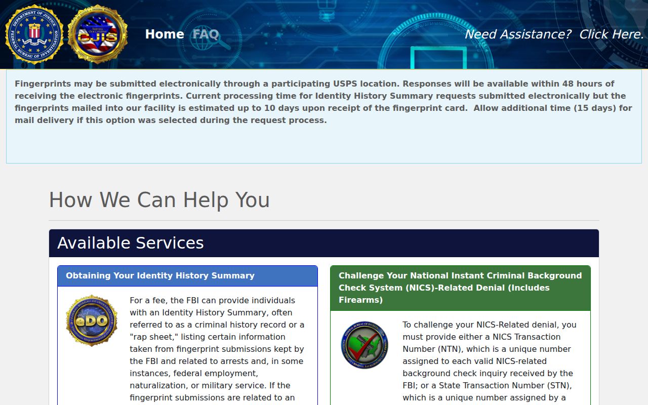 Fulton County arrest history and FBI electronic identity history ordering