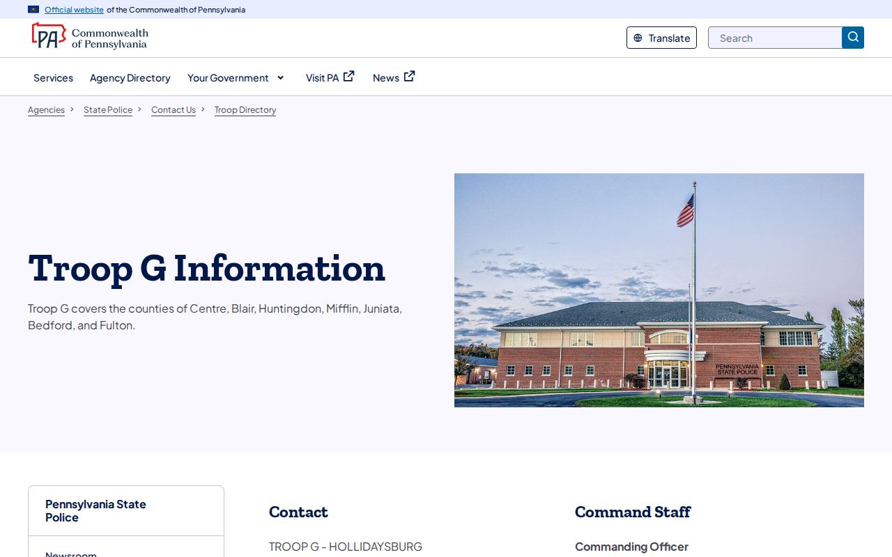 Fulton County arrest records through PSP McConnellsburg and Troop G