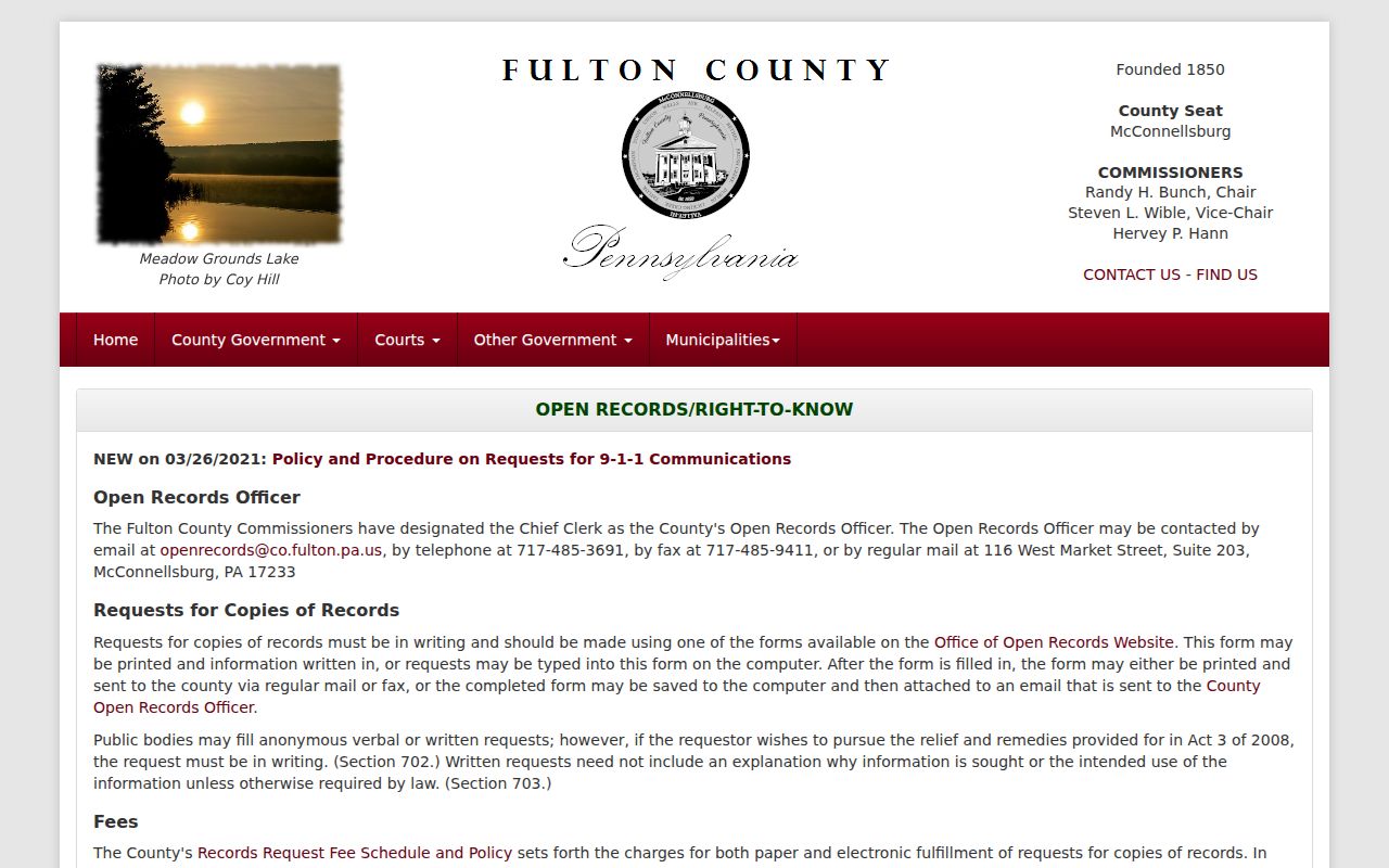 Fulton County criminal record request policy and submission routes