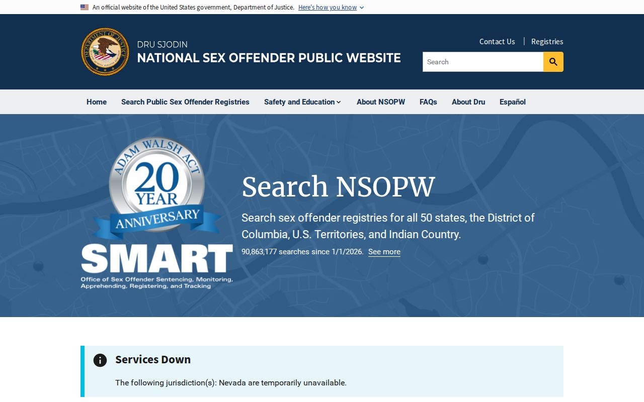National cross-state search for a Fulton County sex offender check
